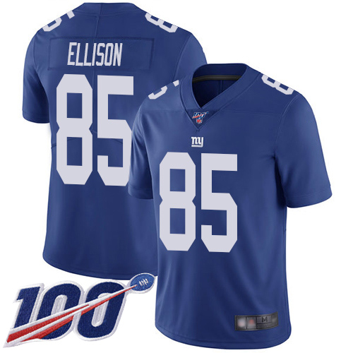 Men New York Giants 85 Rhett Ellison Royal Blue Team Color Vapor Untouchable Limited Player 100th Season Football NFL Jersey
